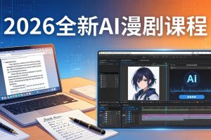 2026全新AI漫剧课程：覆盖创作全链路，教你写作分镜剪辑配音一站式打造漫剧作品