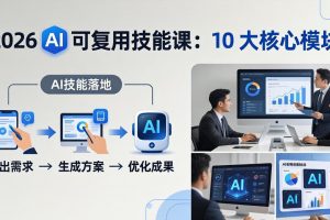 2026AI可复用技能-4月新课：10大核心模块，手把手教你把AI用进工作、产出成果