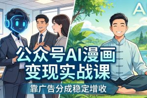 公众号AI漫画变现实战课：星座/职场/养生多赛道+智能体发文，靠广告分成稳定增收