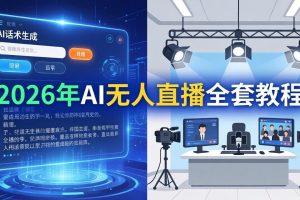 2026年AI无人直播全套教程：OBS安装+软件配置+直播间搭建+话术生成+一键开播实操
