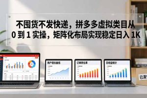 不囤货不发快递，拼多多虚拟类目从 0 到 1 实操，矩阵化布局实现稳定日入 1K