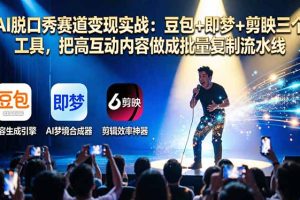 AI脱口秀赛道变现实战：豆包+即梦+剪映三个工具，把高互动内容做成批量复制流水线