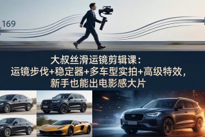 大叔丝滑运镜剪辑课：运镜步伐+稳定器+多车型实拍+高级特效，新手也能出电影感大片