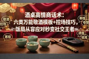 付费文章：酒桌高情商话术：六类万能敬酒模板+控场技巧，饭局从容应对秒变社交王者