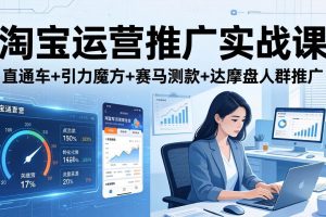 淘宝运营推广实战课（更新26年4月）直通车+引力魔方+赛马测款+达摩盘人群推广等