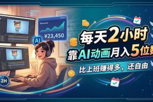 每天 2 小时，靠 AI 动画月入 5 位数，比上班赚得多，还自由