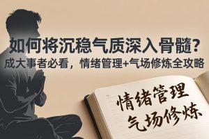 付费文章：如何将沉稳气质深入骨髓？成大事者必看，情绪管理+气场修炼全攻略