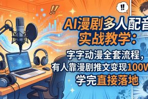 AI漫剧多人配音实战教学：字字动漫全套流程，有人靠漫剧推文变现100W+，学完直接落地