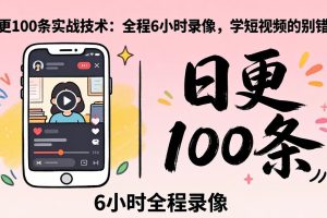 某工作坊东莞2026年4月12线下课：日更100条实战：全程6小时录像，学短视频的别错过