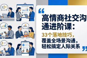 高情商社交沟通进阶课：33个落地技巧，覆盖全场景沟通，轻松搞定人际关系