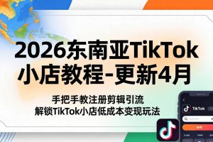 2026东南亚TikTok小店教程-更新4月，手把手教注册剪辑引流，解锁TikTok小店低成本变现玩法