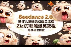 Seedance 2.0 制作儿童搞笑动画全流程Zizi打喷嚏爆笑教程｜零基础也能做