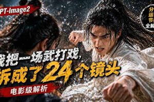 用GPT-Image2，把一段武打对决拆成24个连续镜头，从人物建立、动作衔接、运镜节奏，到情绪爆发