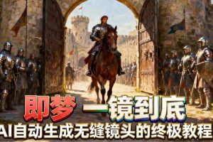 即梦AI一镜到底终极教程，智能补帧+运镜技巧，AI自动生成无缝丝滑长镜头高效出片