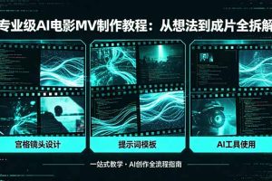专业级AI电影MV制作教程，从想法到成片全拆解，宫格镜头+提示词模板+AI工具一站式教学