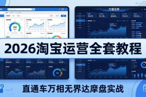 2026淘宝运营全套教程(更新5月8日),直通车万相无界达摩盘实战,从基础到进阶提升流量转化
