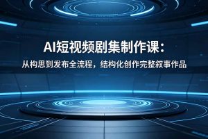 AI短视频剧集制作课：从构思到发布全流程，结构化创作完整叙事作品