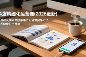抖店精细化运营课(更新5月)，从基础认知到高阶策略的可落地实操方法，实现稳定日出百单