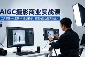 AIGC 摄影商业实战课，工具部署+AI置景+广告级精修，低配电脑也能高效出片
