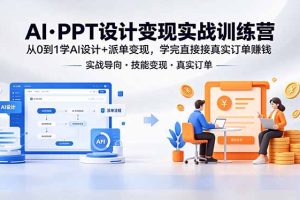 AI·PPT设计变现实战训练营，从0到1学AI设计+派单变现，学完直接接真实订单赚钱