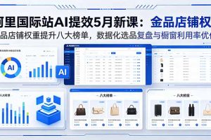 阿里国际站AI提效5月新课：金品店铺权重提升八大榜单，数据化选品复盘与橱窗利用率优化
