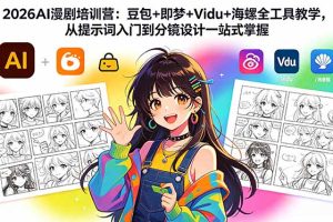 2026AI漫剧培训营：豆包+即梦+Vidu+海螺全工具教学，从提示词入门到分镜设计一站式掌握