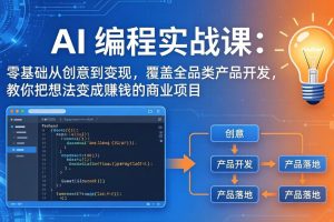 -5月更新：零基础从创意到变现，覆盖全品类产品开发，把想法变成赚钱项目