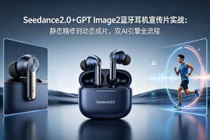 Seedance2.0+GPT Image2蓝牙耳机宣传片实战：静态精修到动态成片，双AI引擎全流程