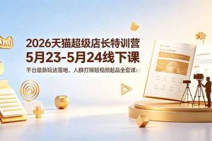 2026天猫超级店长特训营5月23-5月24线下课,平台最新玩法落地,人群打爆短视频起品全套课件