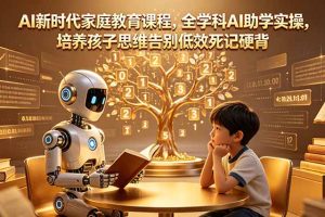 AI新时代家庭教育课程,全学科AI助学实操,培养孩子思维告别低效死记硬背