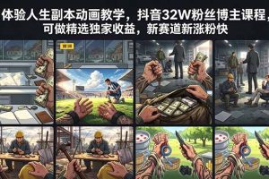 体验人生副本动画教学， 抖音32W粉丝博主课程，可做精选独家收益，新赛道新涨粉快