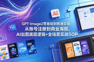 GPT-Image2零基础到精通实操：从账号注册到商业海报，AI出图底层逻辑+全场景实战SOP