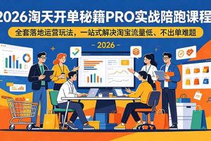 2026淘天开单秘籍PRO实战陪跑课程：全套落地运营玩法，一站式解决淘宝流量低、不出单难题