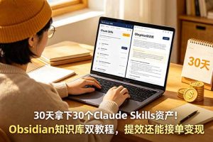 30天拿下30个Claude Skills资产!Obsidian知识库双教程,提效还能接单变现