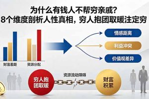 付费文章：为什么有钱人不帮穷亲戚？8个维度剖析人性真相，穷人抱团取暖注定穷