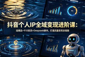 抖音个人IP全域变现进阶课-更新26年6月:选爆品+千川投流+Deepseek脚本,打通流量变现全链路