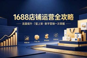 1688店铺没流量?产品上架不到7星?数字营销不会投?全套运营技能一次学(更新6月)