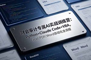 财会审计专属 AI实战训练营：Python+Claude Code+VBA，Excel/PDF/Word自动化全流程