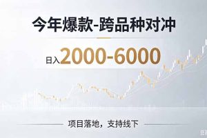 2026创业新风口—跨品种对冲震撼首发！日收益2000-6000+，项目绿色长久，安全稳健