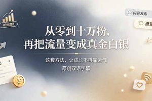 从零到十万粉，再把流量变成真金白银——这套方法，让成长不再靠运气【原创双语字幕】