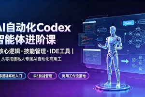 AI自动化Codex智能体进阶课｜核心逻辑·技能管理·IDE工具｜从零搭建私人专属AI自动化商用工作流