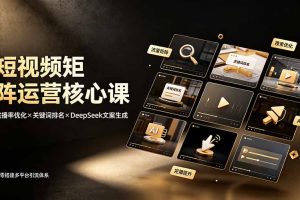短视频矩阵运营核心课:完播率优化×关键词排名×DeepSeek文案生成,从零搭建多平台引流体系