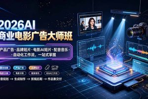 2026AI商业电影广告大师班：产品广告·品牌短片·电影AI短片·配音音乐·自动化工作流，一站式掌握