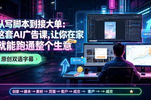 从写脚本到接大单：这套AI广告课，让你在家就能跑通整个生意【原创双语字幕】
