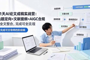 21天AI论文成稿实战营:选题定向×文献提纲×AIGC合规×全文整合,完成可交导师的阶段稿