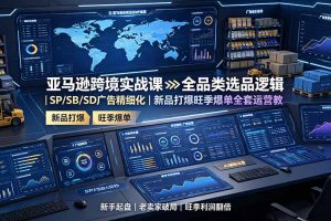 亚马逊跨境实战课：全品类选品逻辑｜SP/SB/SD广告精细化｜新品打爆旺季爆单全套运营教程