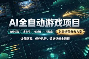 AI全自动游戏躺賺副业：日入几百，稳定运行三年的项目！