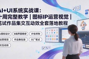 AI+UI系统实战课：十周完整教学｜图标IP运营视觉｜笔试作品集交互动效全套落地教程